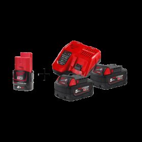 Akumuliatorių rinkinys MILWAUKEE M18 NRG-502 su priedu