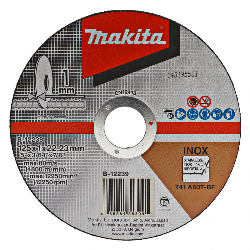 Pjovimo diskas metalui MAKITA 125×1,0mm, 12vnt.