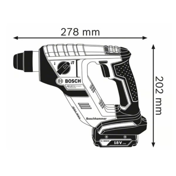 Akumuliatorininis perforatorius BOSCH GBH 18V-LI Compact