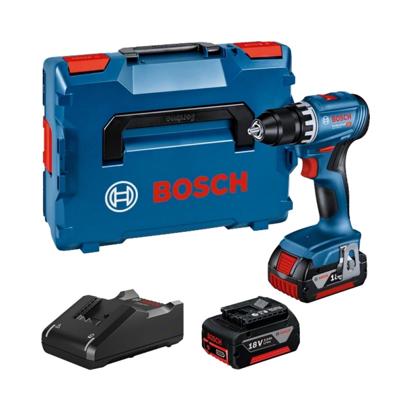 Akumuliatorinis suktuvas-gręžtuvas BOSCH GSR 18V-45 2×3,0Ah